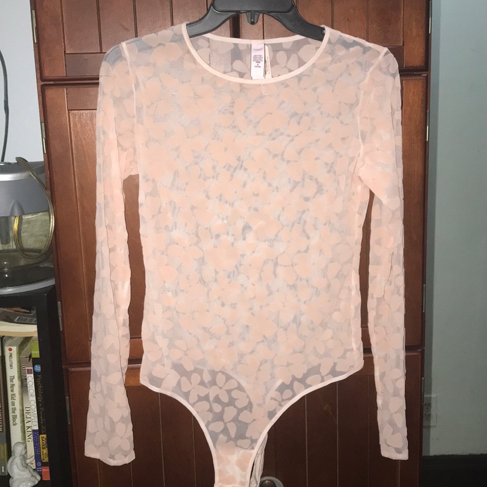 Victoria’s Secret Peach Lace Petal Bodysuit